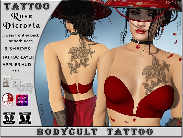 BodyCult Tattoo Rose Victoria CH1132